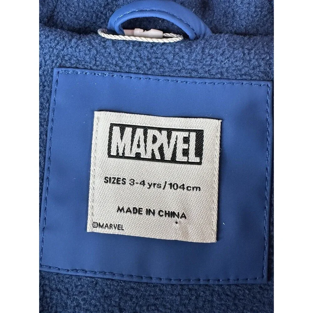 MARVEL AMAZING SPIDERMAN Warm Fleece Lined Waterproof Raincoat 3-4 Year‎ VGC